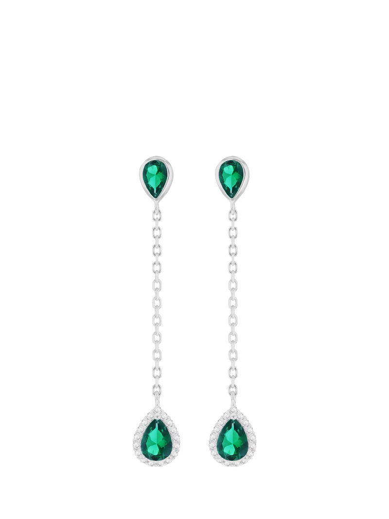 IBB cubic zirconia teardrop earrings sterling silver multi, UK version
