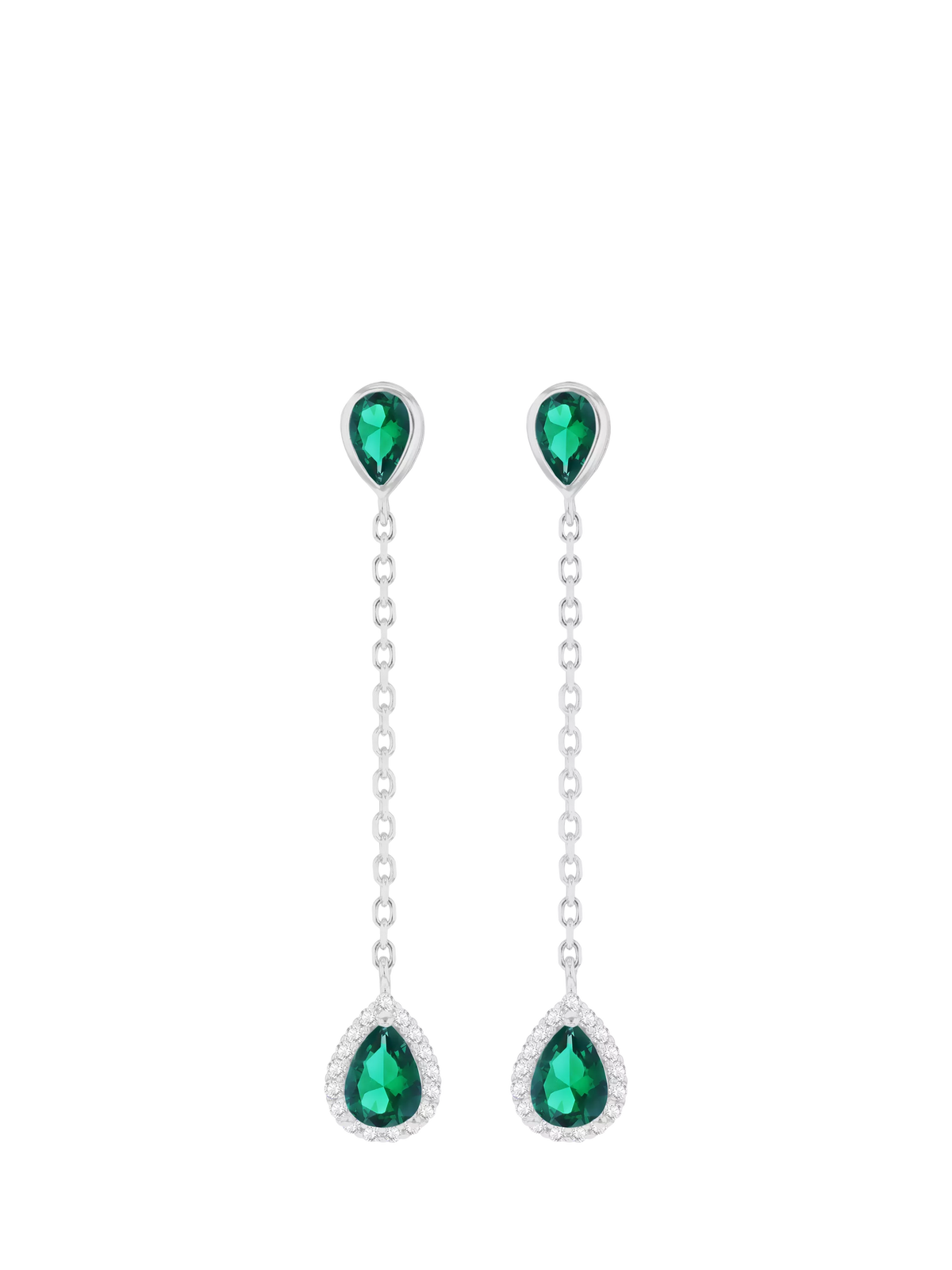 IBB cubic zirconia teardrop earrings sterling silver multi, UK version