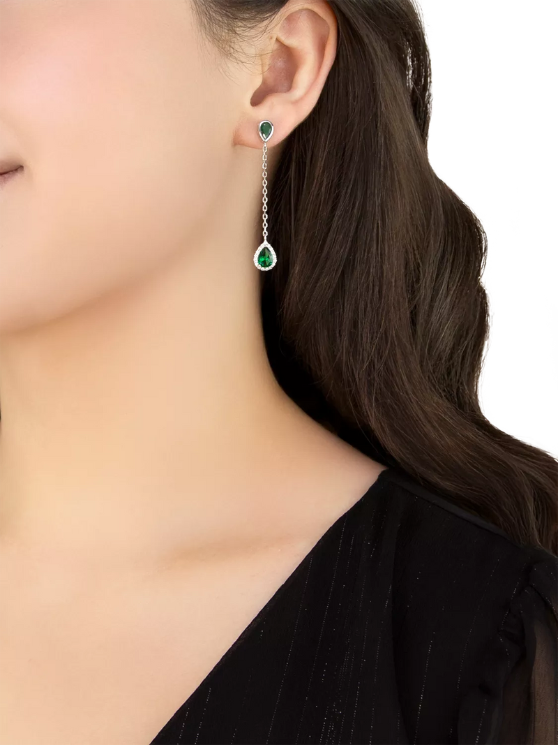 IBB cubic zirconia teardrop earrings sterling silver multi, UK version