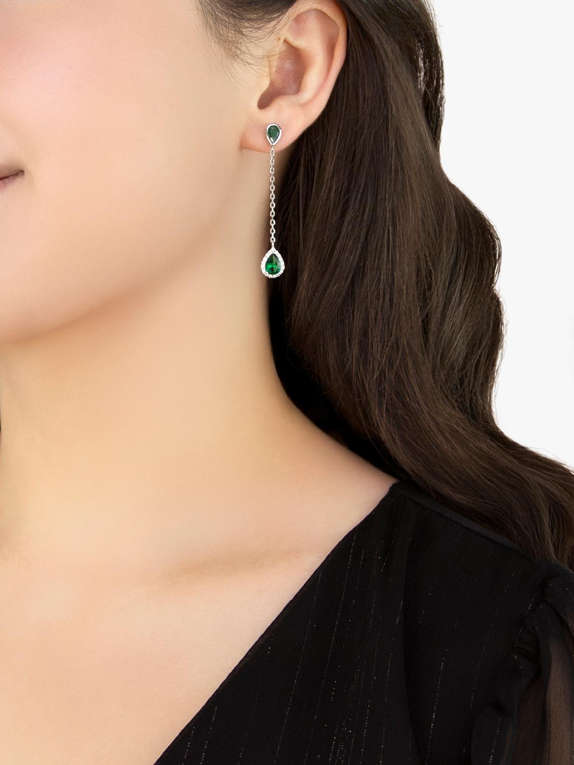 IBB cubic zirconia teardrop earrings sterling silver multi, UK version