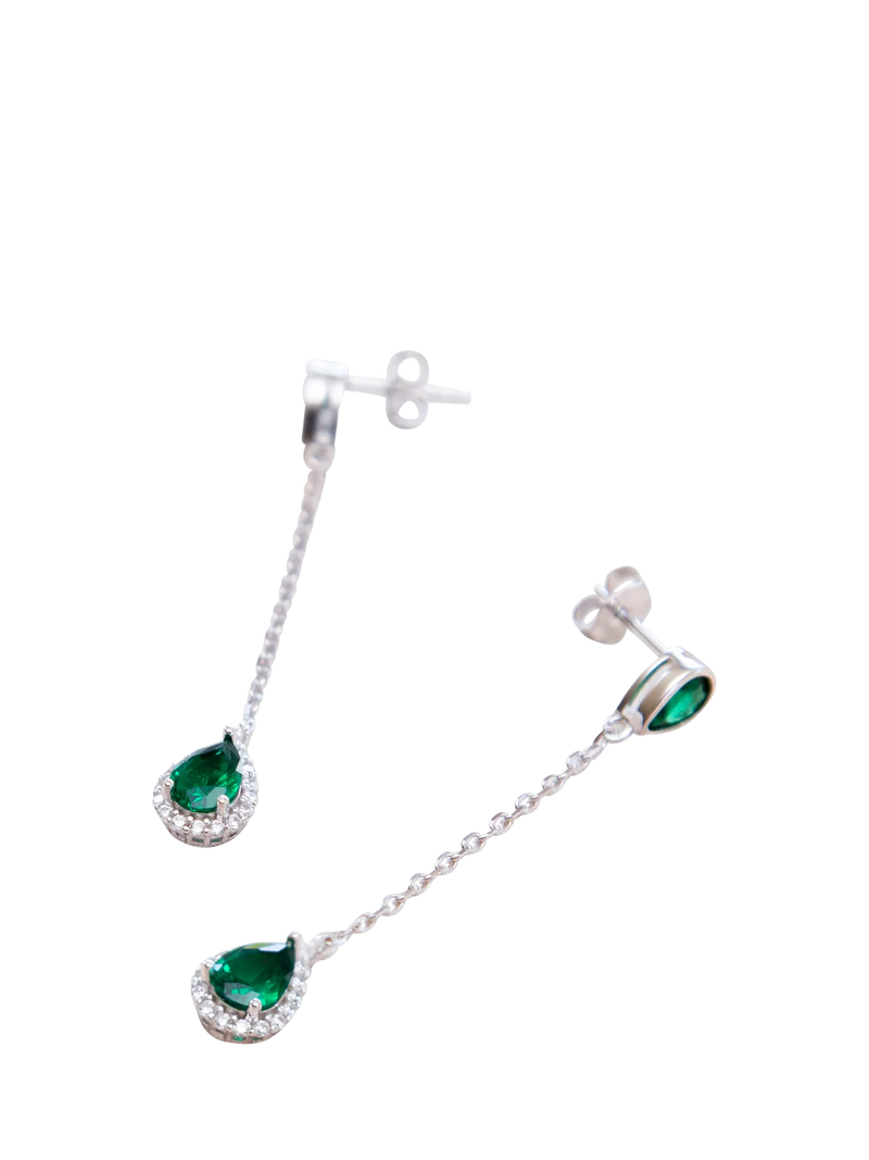 IBB cubic zirconia teardrop earrings sterling silver multi, UK version