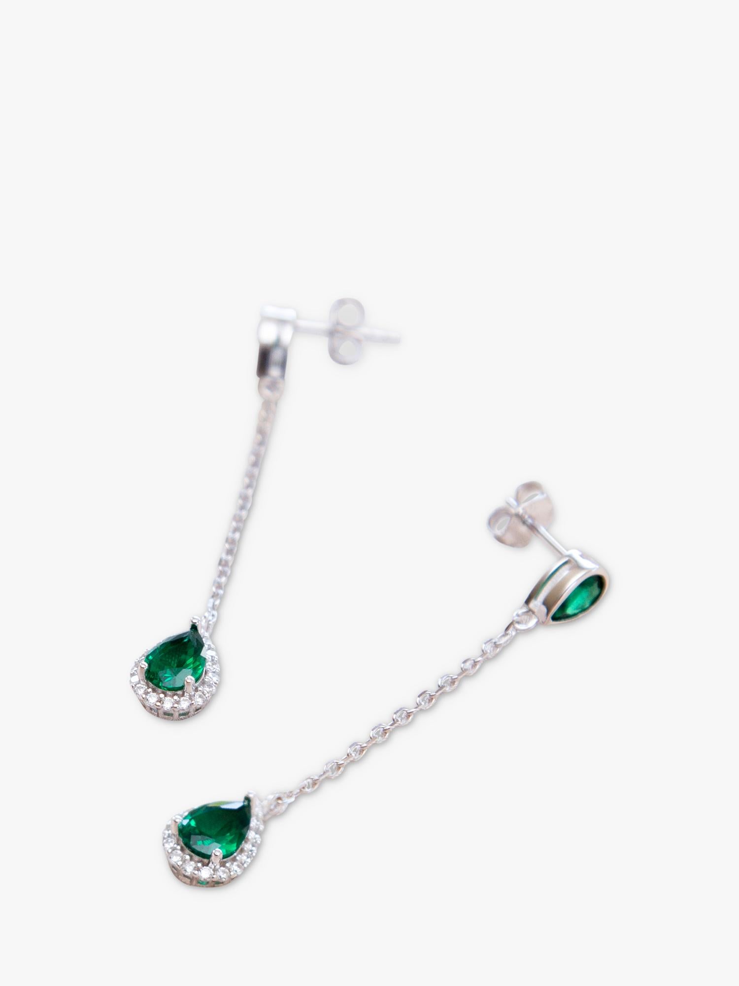 IBB cubic zirconia teardrop earrings sterling silver multi, UK version