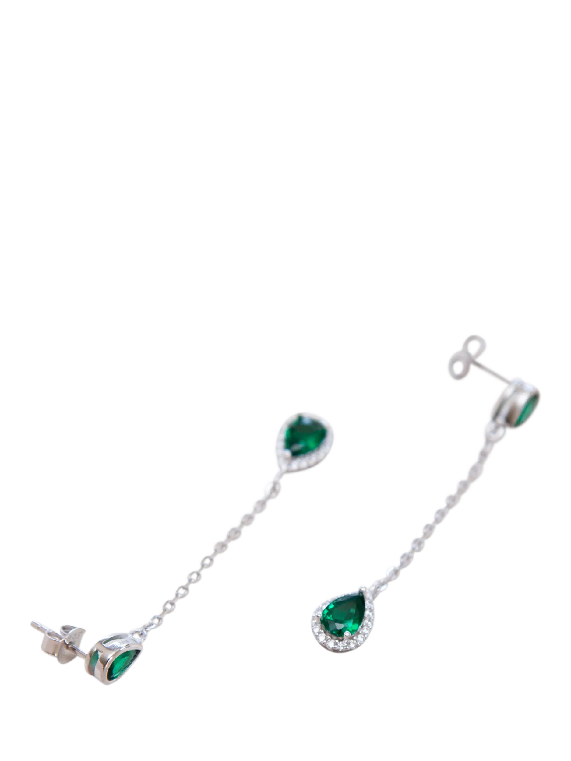 IBB cubic zirconia teardrop earrings sterling silver multi, UK version