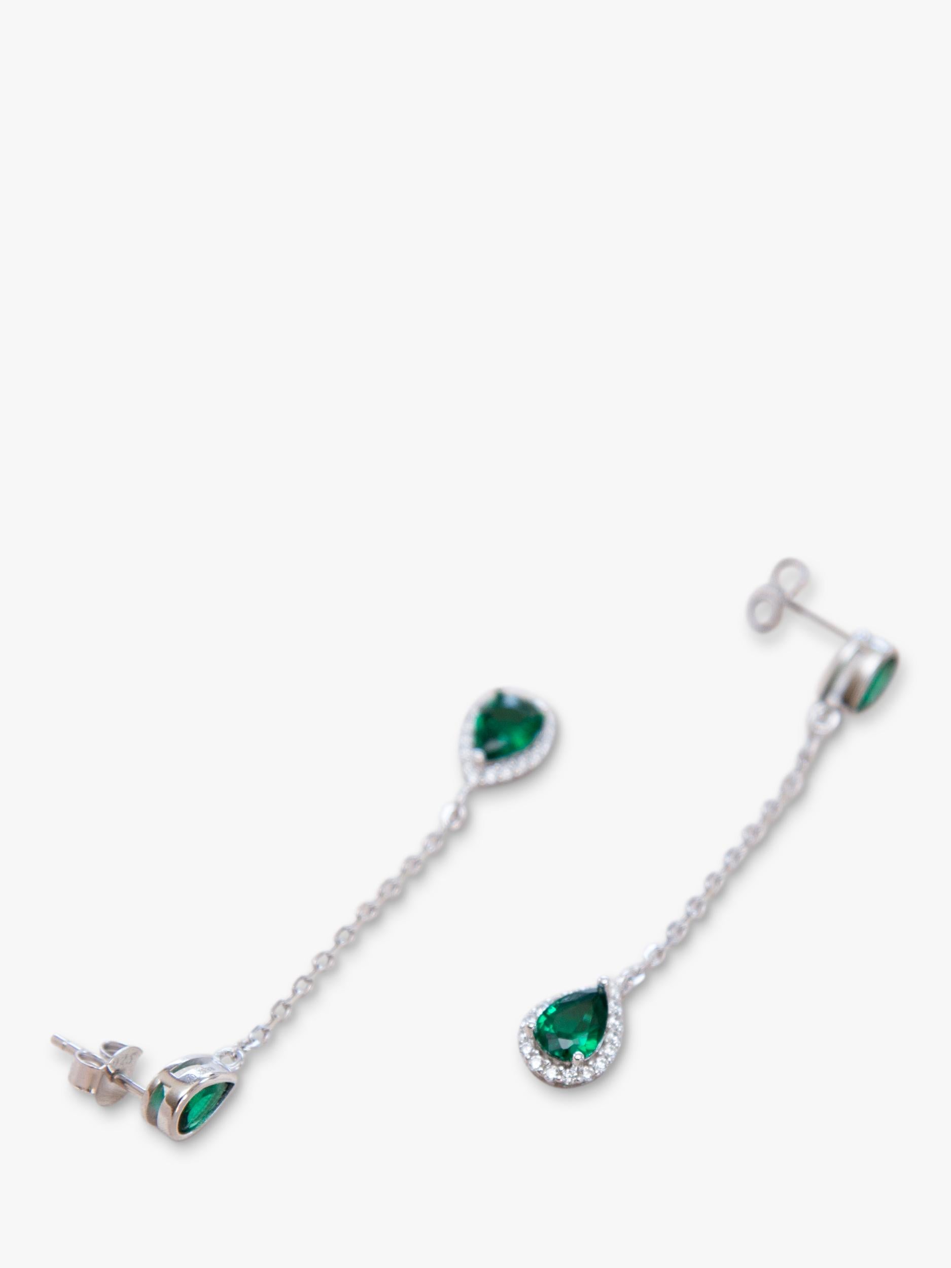 IBB cubic zirconia teardrop earrings sterling silver multi, UK version