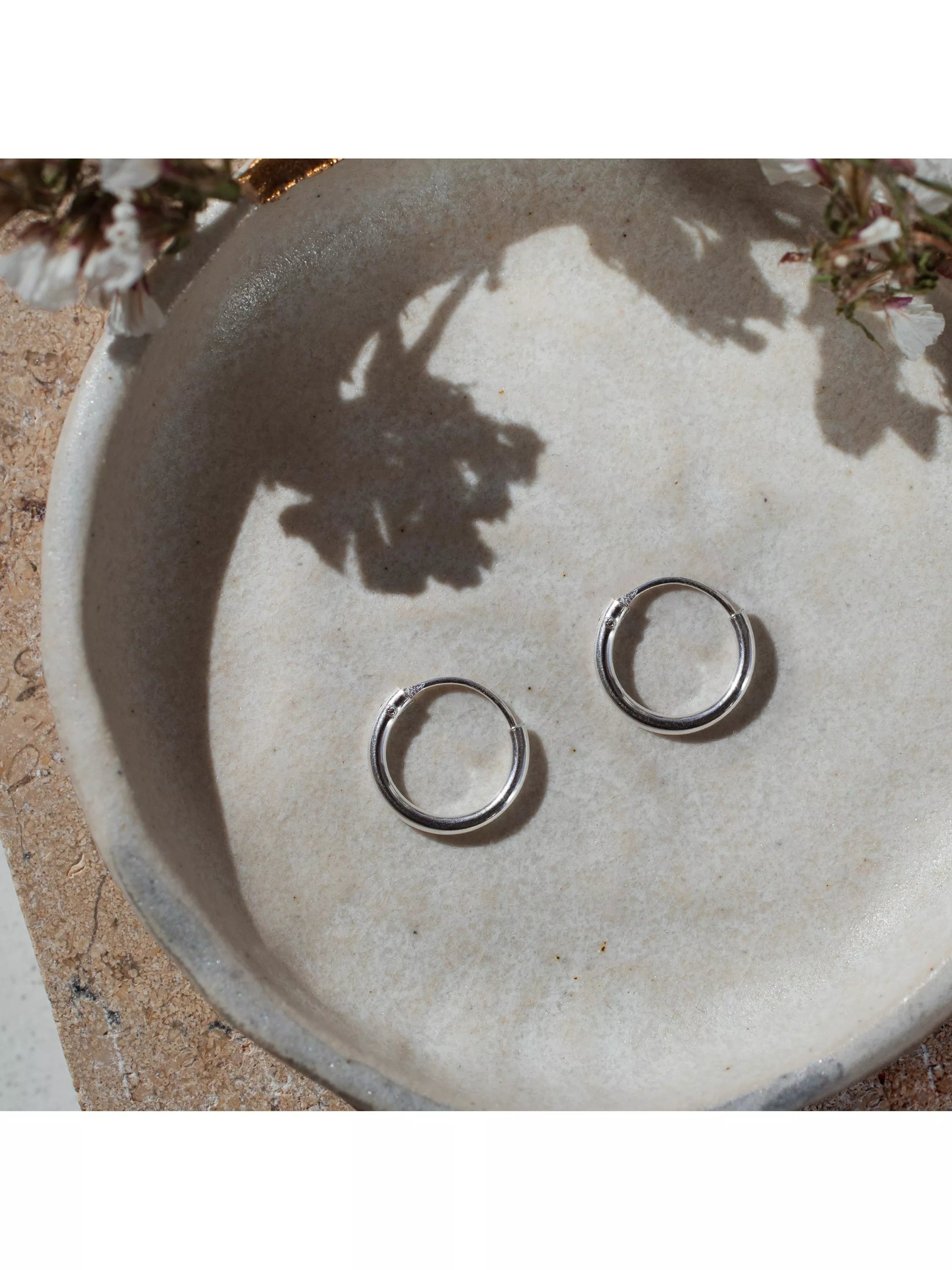 IBB sterling silver large hoop earrings 12mm - British product