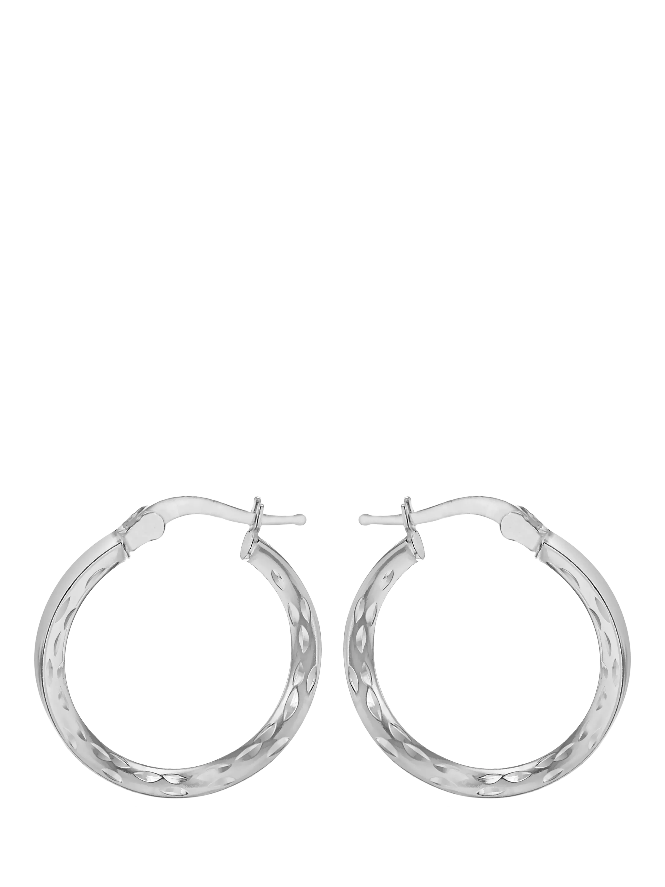 IBB sterling silver marquise hoop earrings 25mm (British brand)