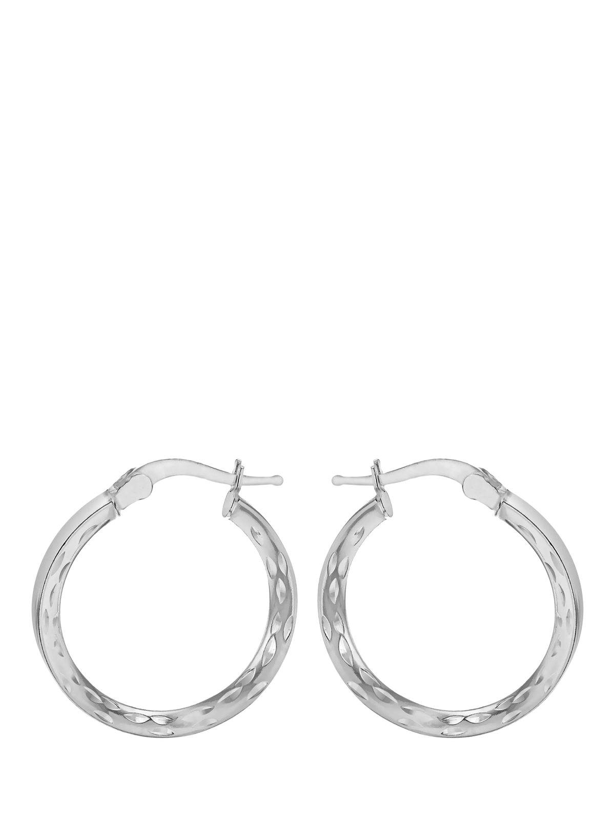 IBB sterling silver marquise hoop earrings 25mm (British brand)