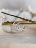 IBB sterling silver medium hoop earrings 10mm, UK version