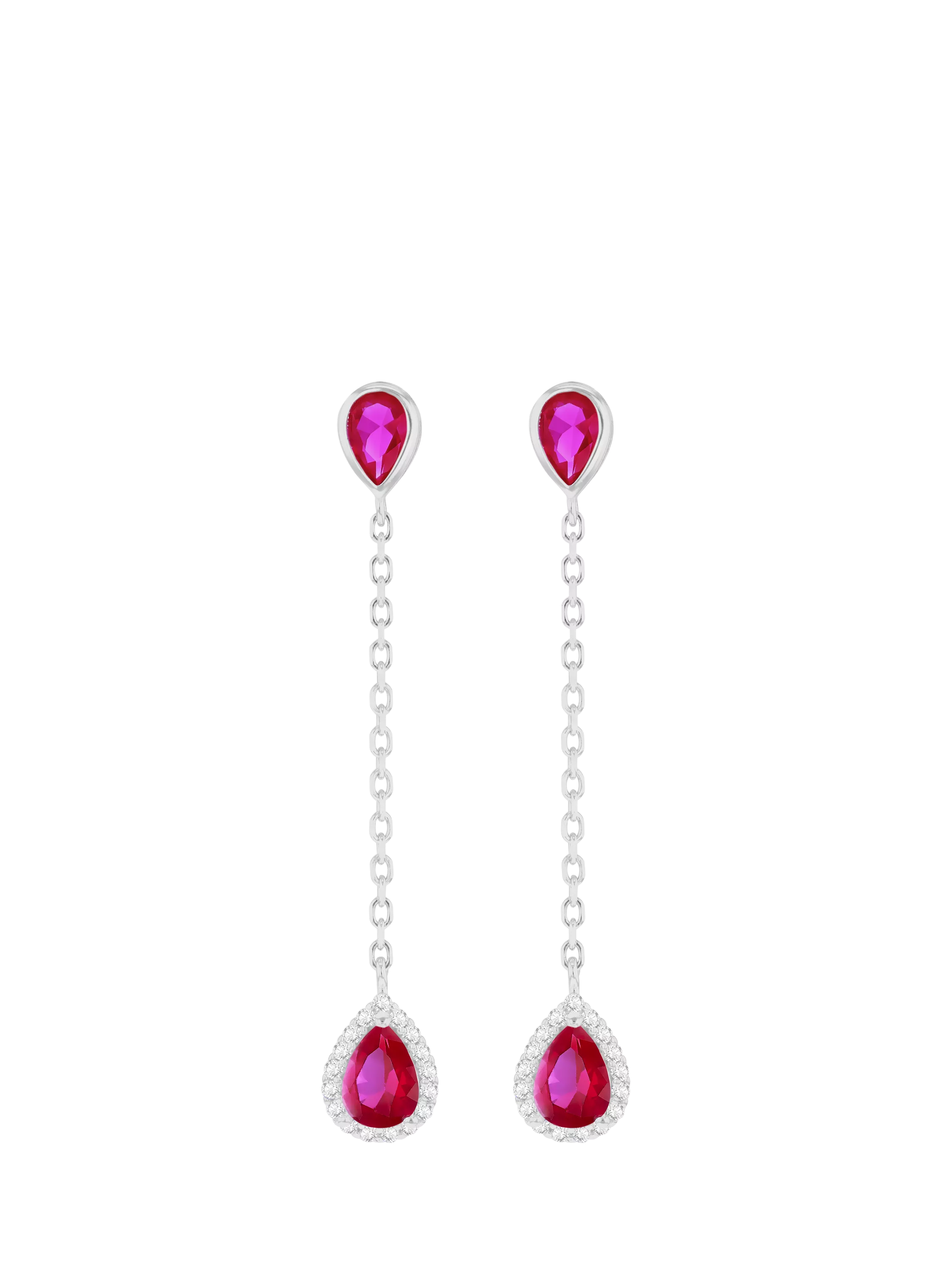 IBB Cubic Zirconia Teardrop Earrings sterling silver, UK version