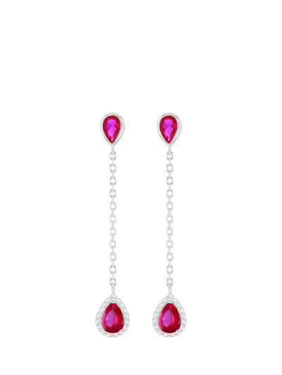 John Lewis IBB Cubic Zirconia Teardrop Earrings Multi- Buy online at McGrocer