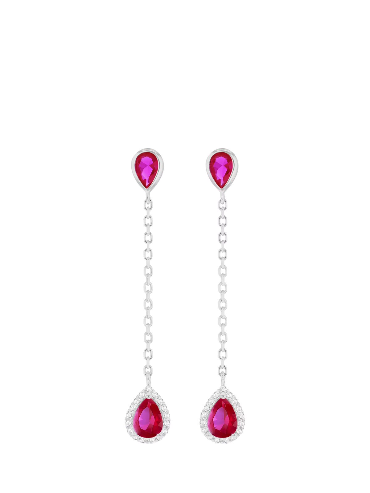 IBB Cubic Zirconia Teardrop Earrings sterling silver, UK version