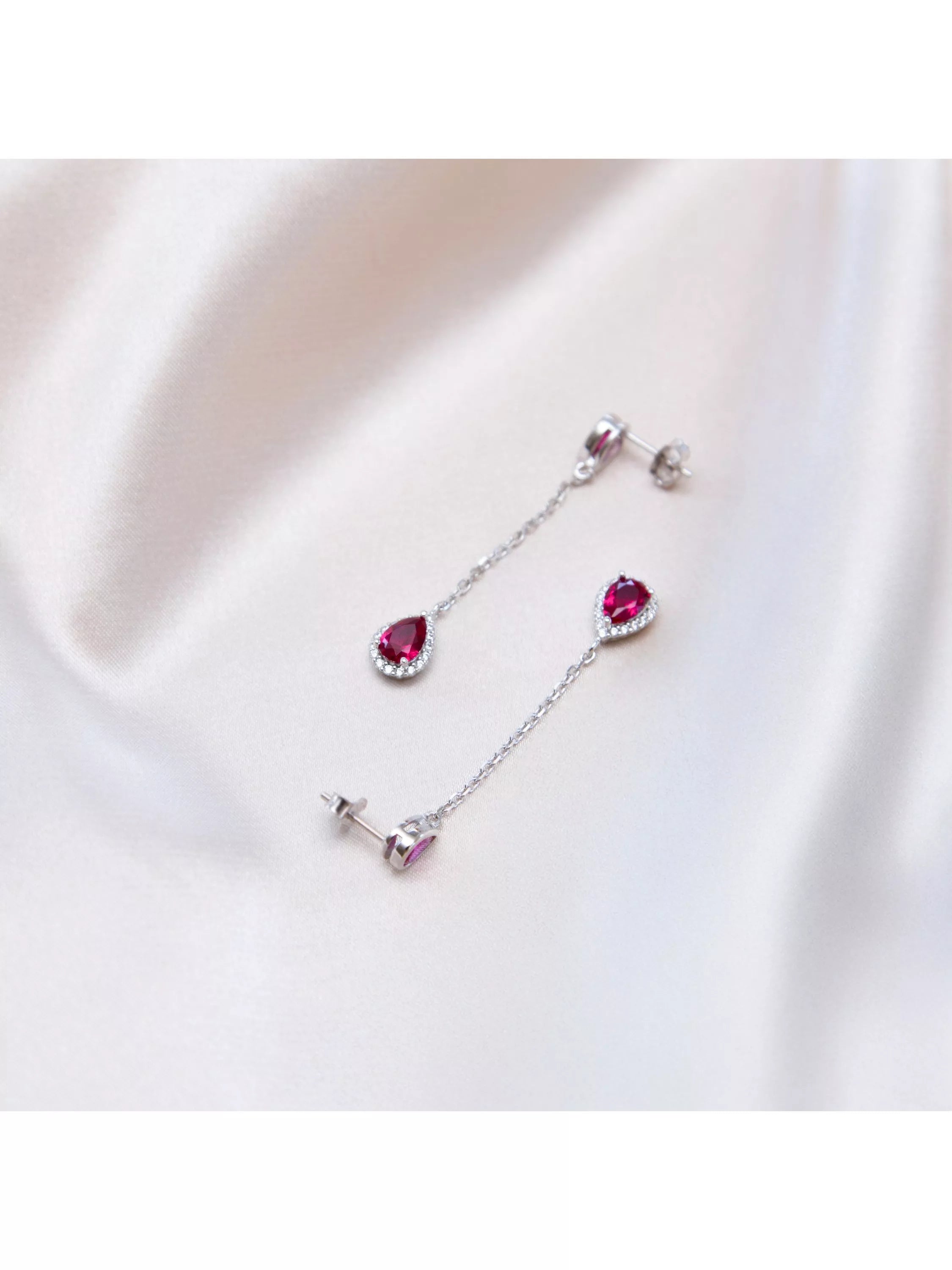 IBB Cubic Zirconia Teardrop Earrings sterling silver, UK version
