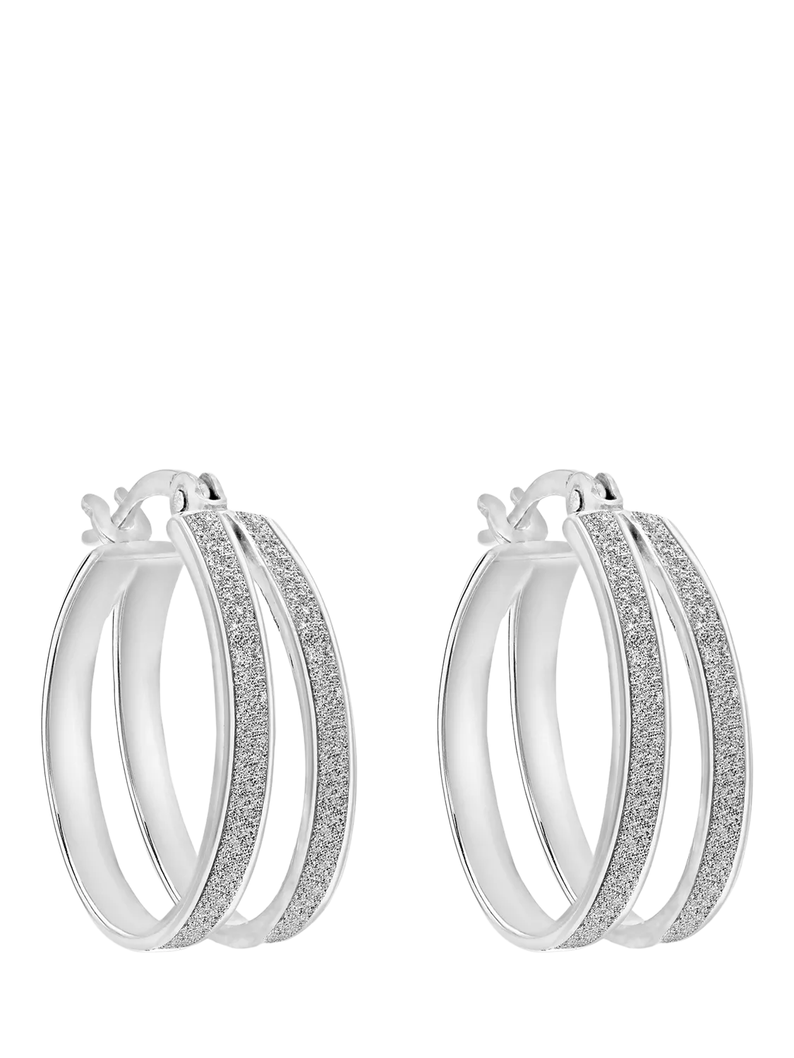 IBB sterling silver double hoop stardust earrings, UK version