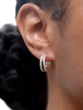 IBB sterling silver double hoop stardust earrings, UK version