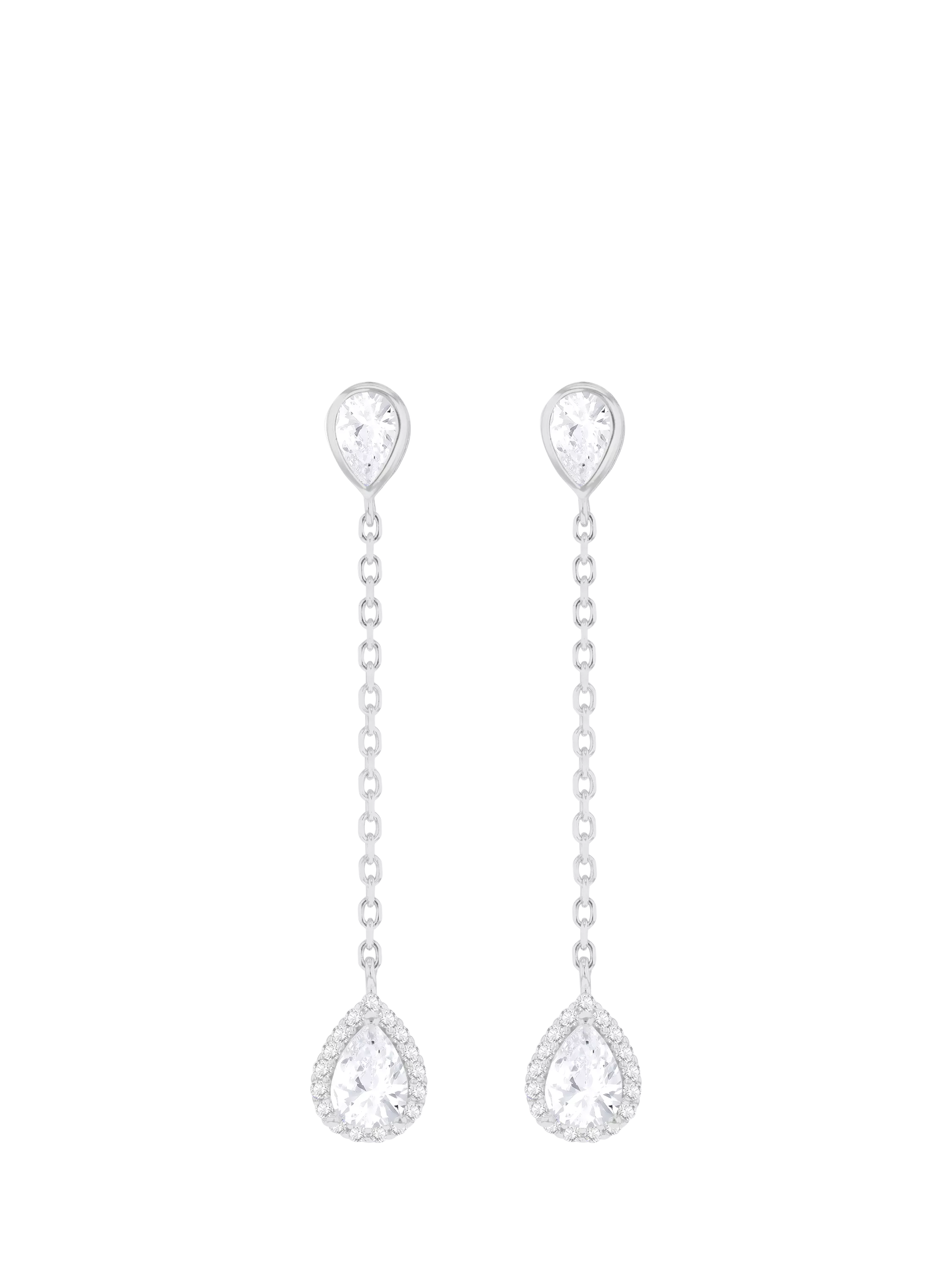 IBB cubic zirconia teardrop earrings 50mm, UK version