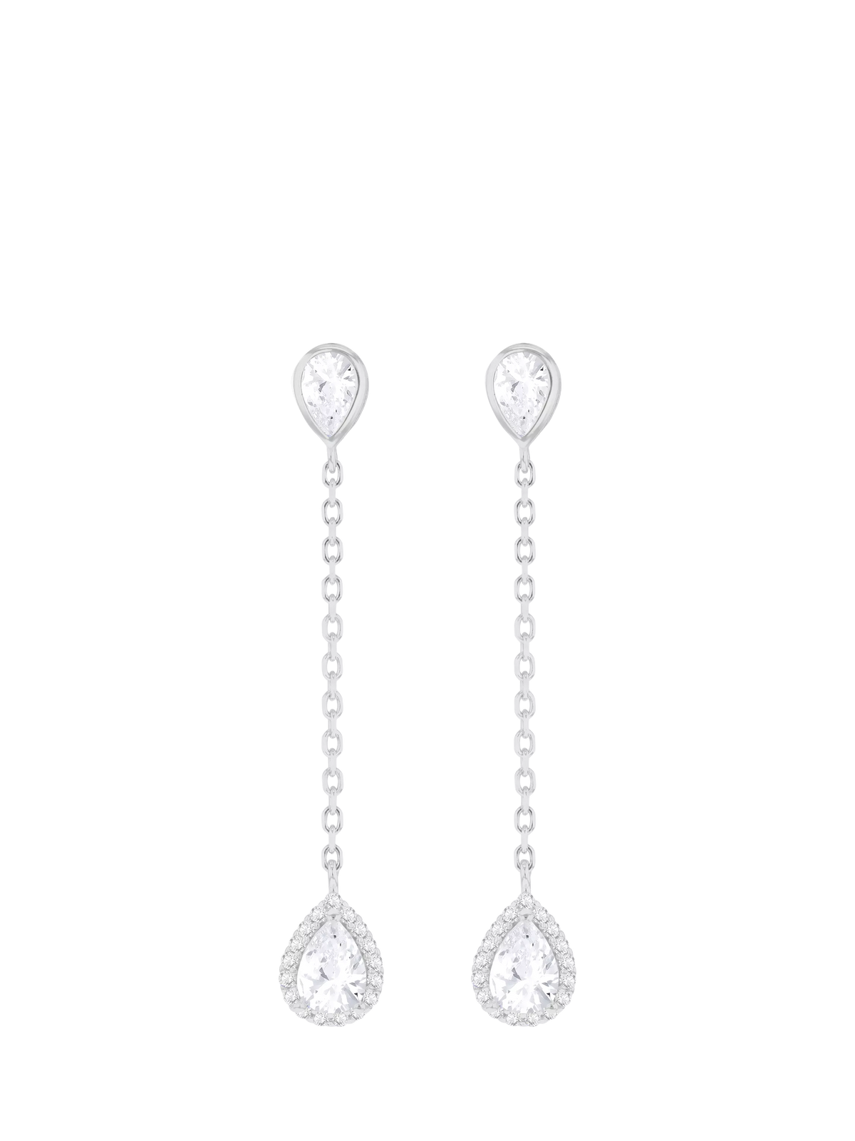 IBB cubic zirconia teardrop earrings 50mm, UK version