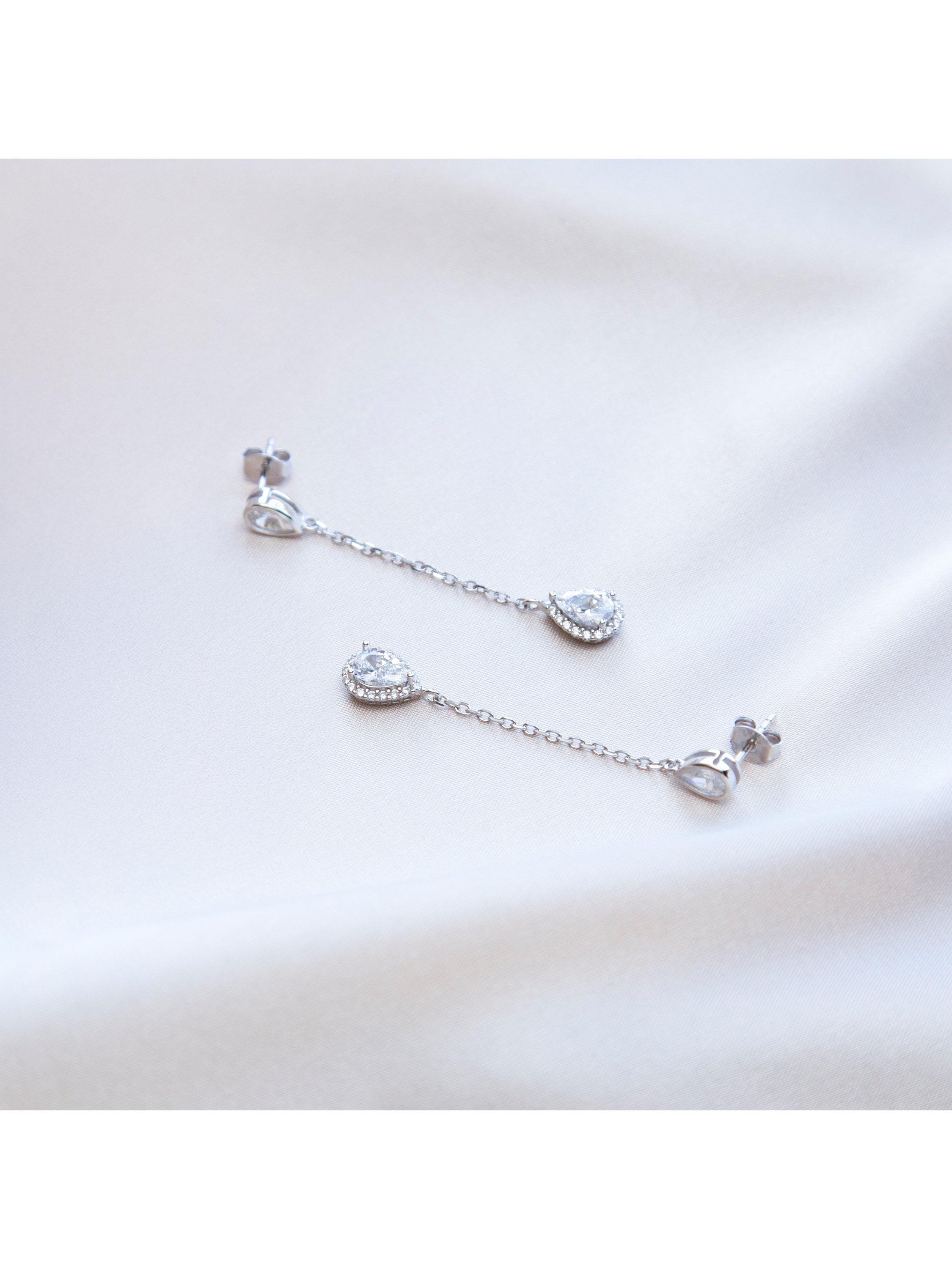IBB cubic zirconia teardrop earrings 50mm, UK version