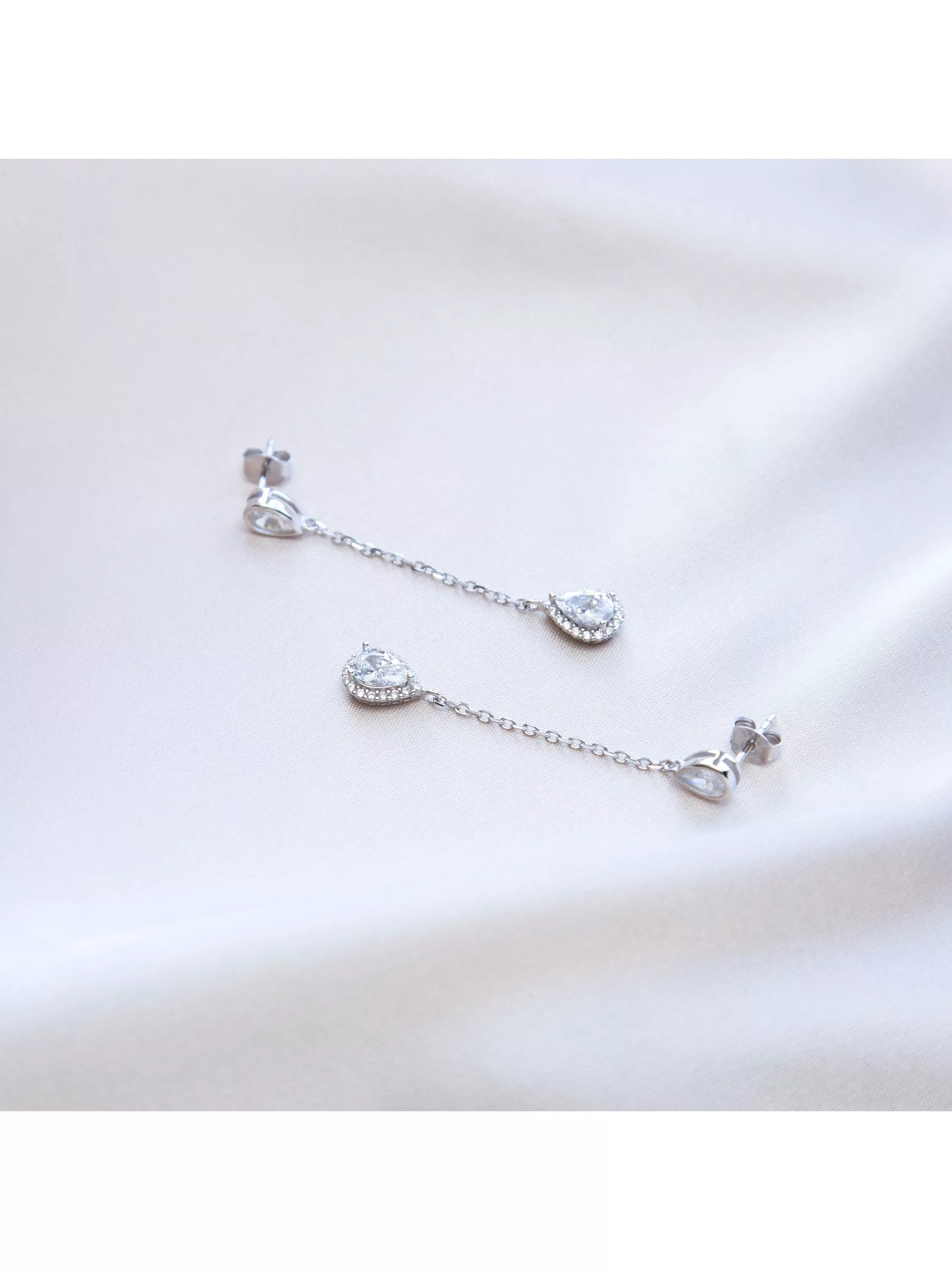IBB cubic zirconia teardrop earrings 50mm, UK version