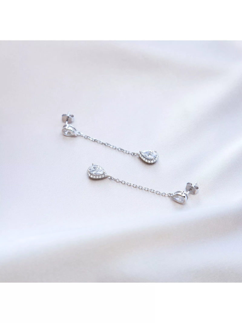 IBB cubic zirconia teardrop earrings 50mm, UK version