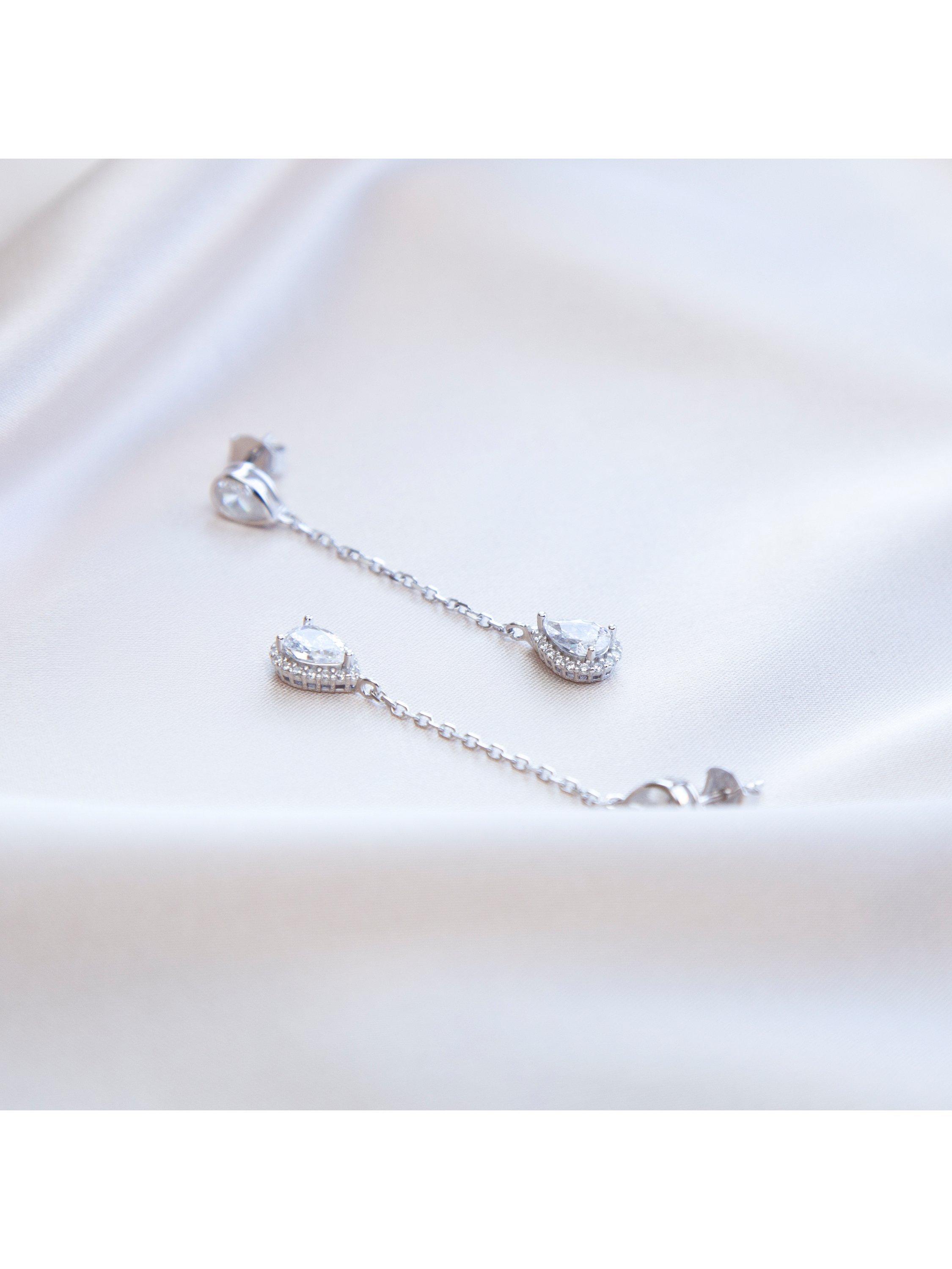 IBB cubic zirconia teardrop earrings 50mm, UK version