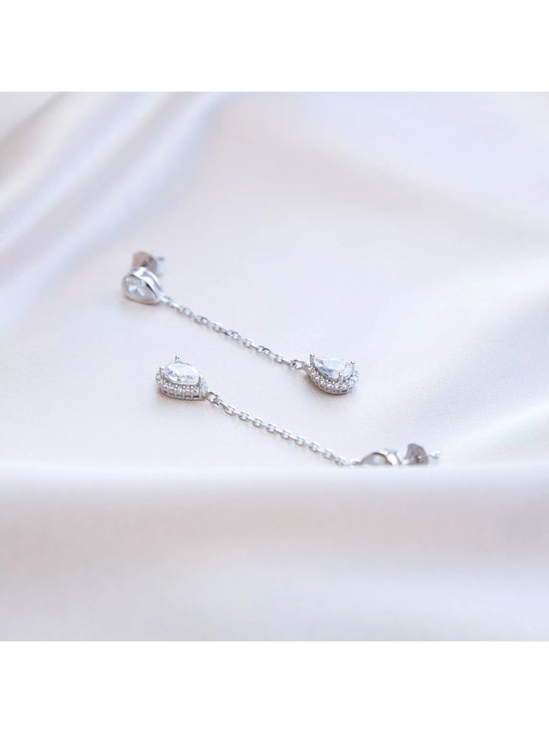 IBB cubic zirconia teardrop earrings 50mm, UK version