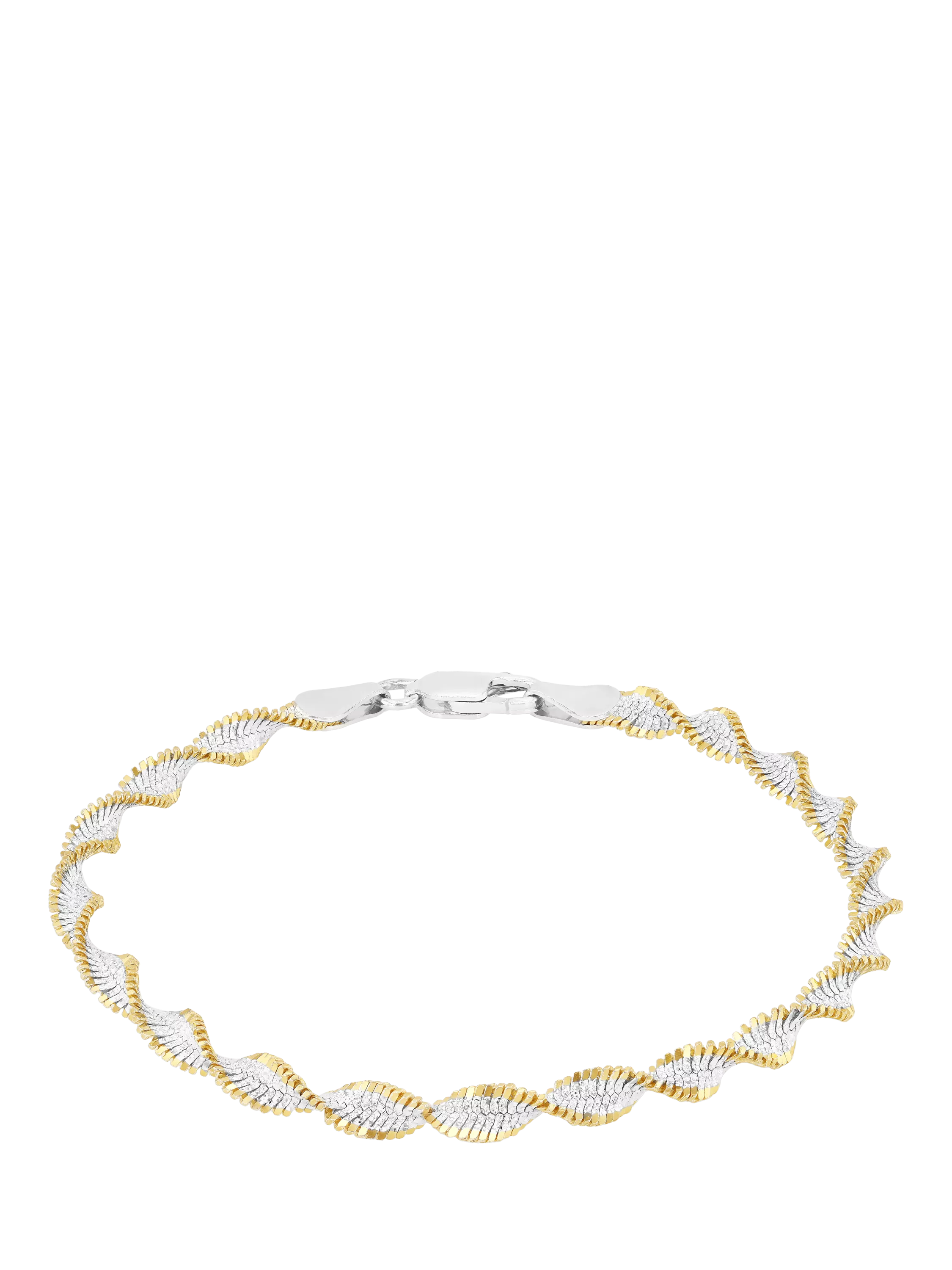 IBB two tone twisted herringbone bracelet sterling silver, UK version