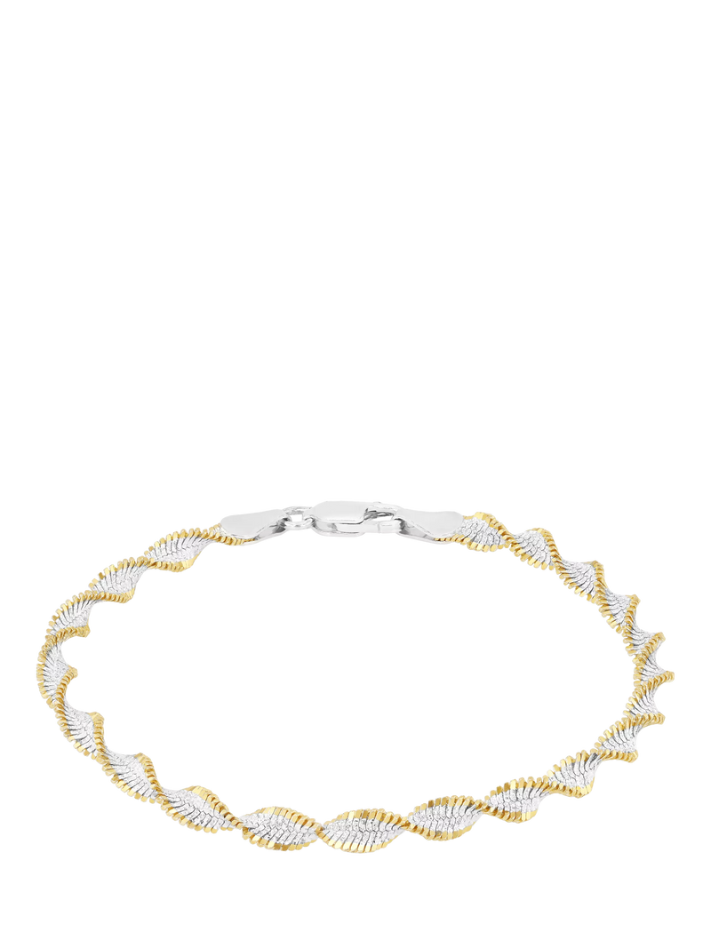 IBB two tone twisted herringbone bracelet sterling silver, UK version