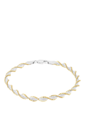 IBB two tone twisted herringbone bracelet sterling silver, UK version