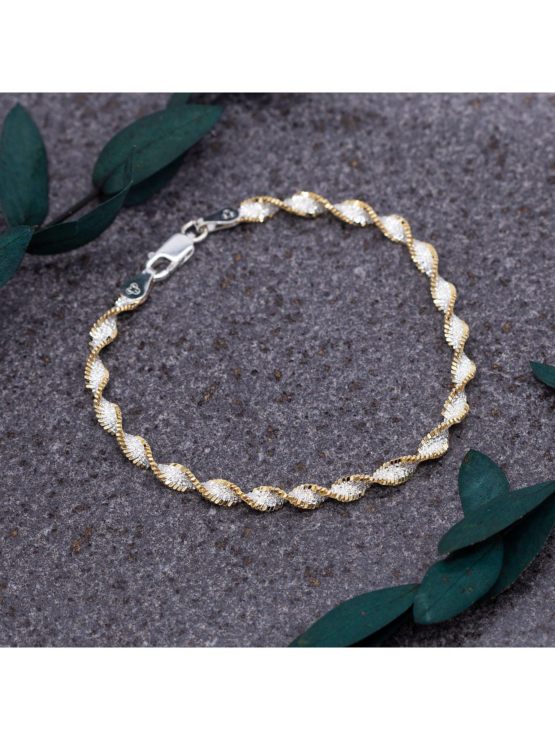 IBB two tone twisted herringbone bracelet sterling silver, UK version