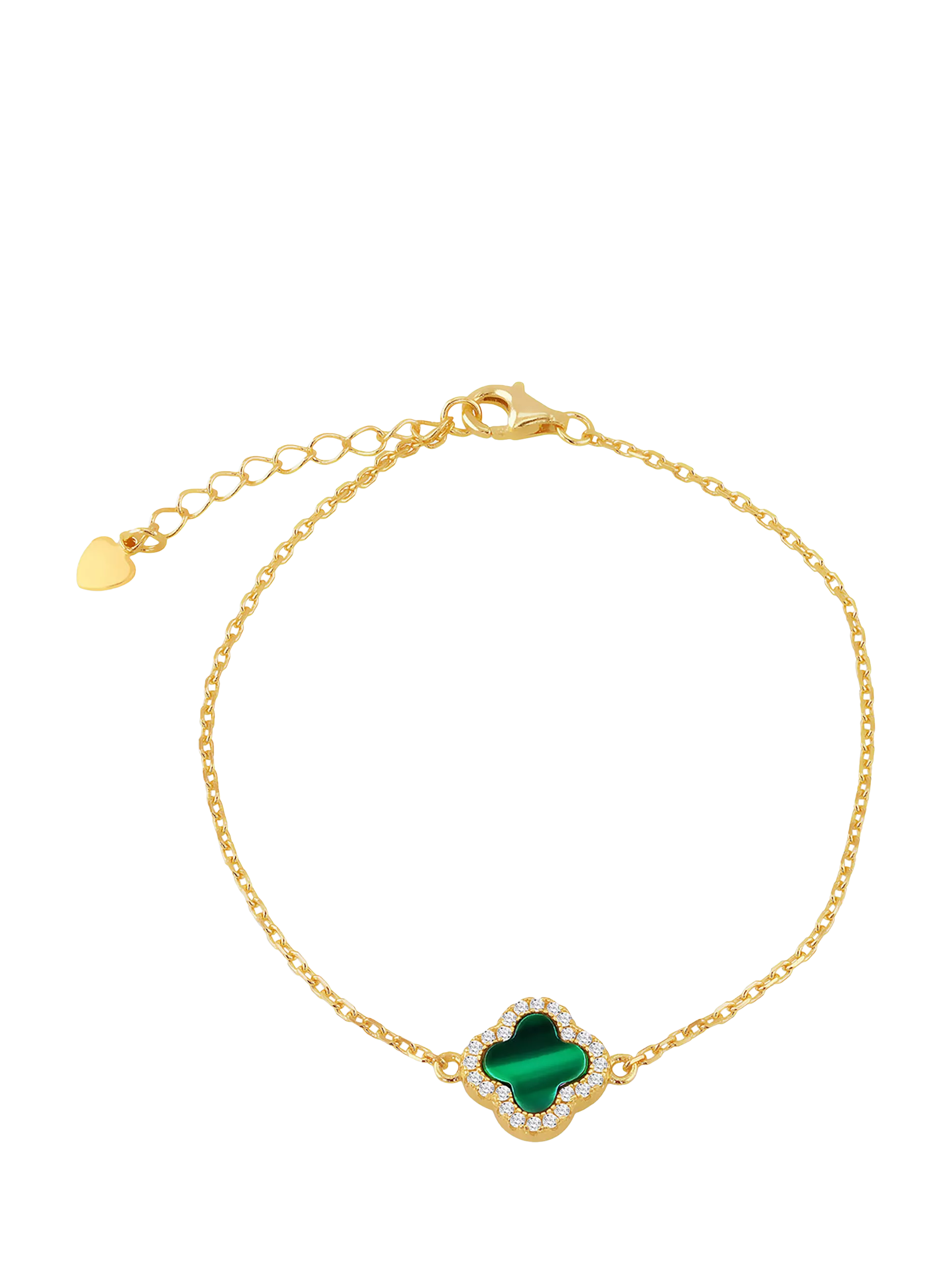 IBB malachite clover chain bracelet, imported from the UK