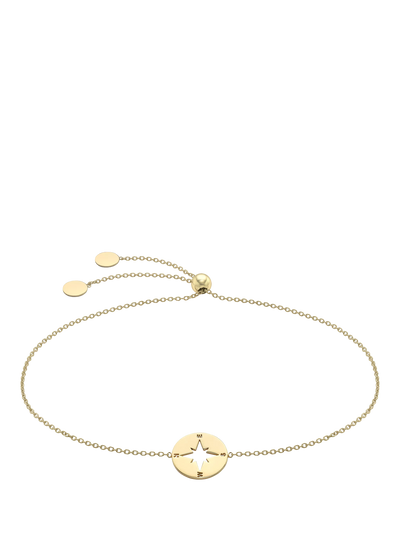 John Lewis IBB 9ct Yellow Gold Compass Charm Bracelet- Buy online at McGrocer