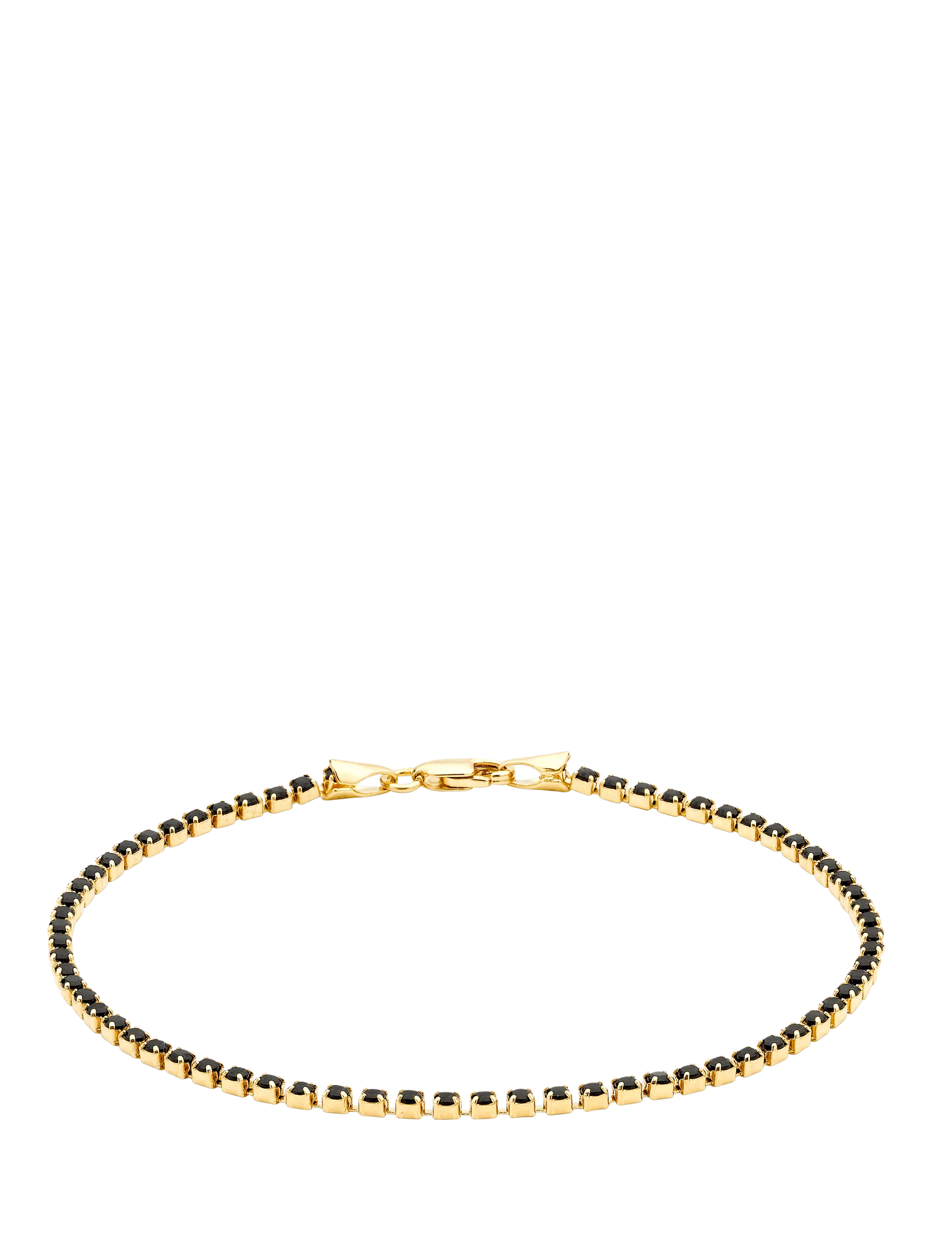 IBB 9ct yellow gold bracelet with black cubic zirconia - British product