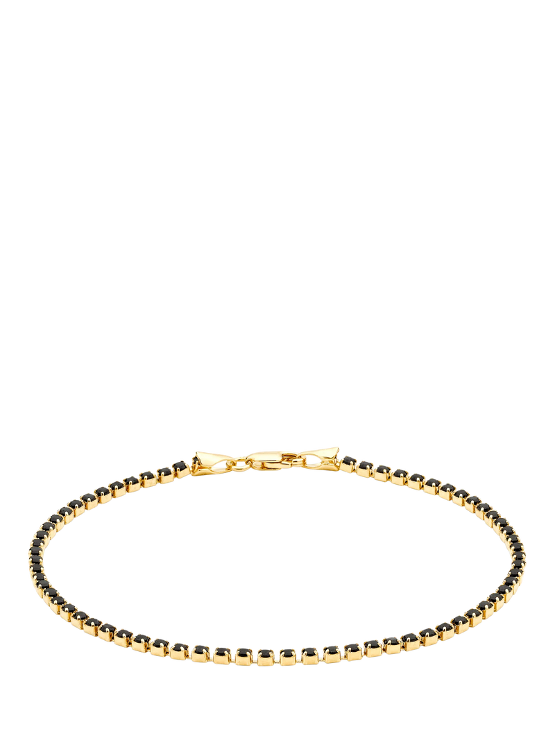 IBB 9ct yellow gold bracelet with black cubic zirconia - British product