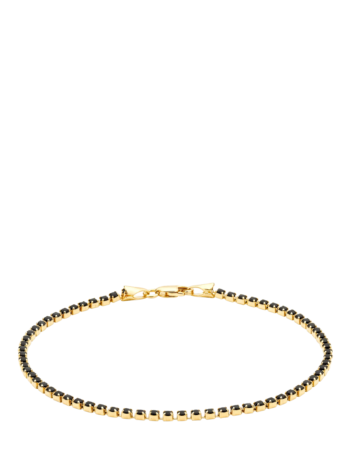 IBB 9ct yellow gold bracelet with black cubic zirconia - British product