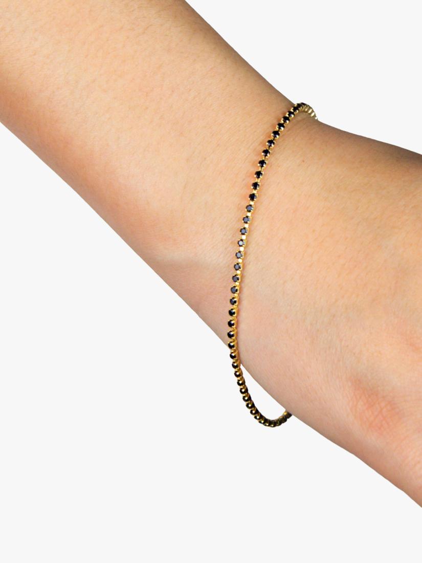 IBB 9ct yellow gold bracelet with black cubic zirconia - British product
