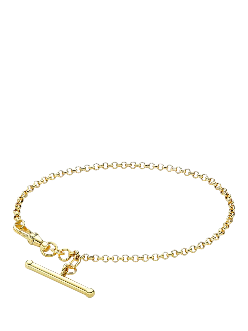 IBB 9ct gold T-bar belcher Albert bracelet, imported from the UK