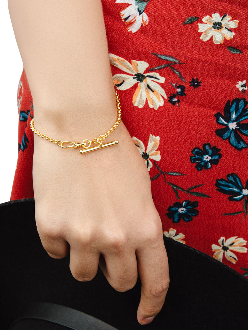 IBB 9ct gold T-bar belcher Albert bracelet, imported from the UK
