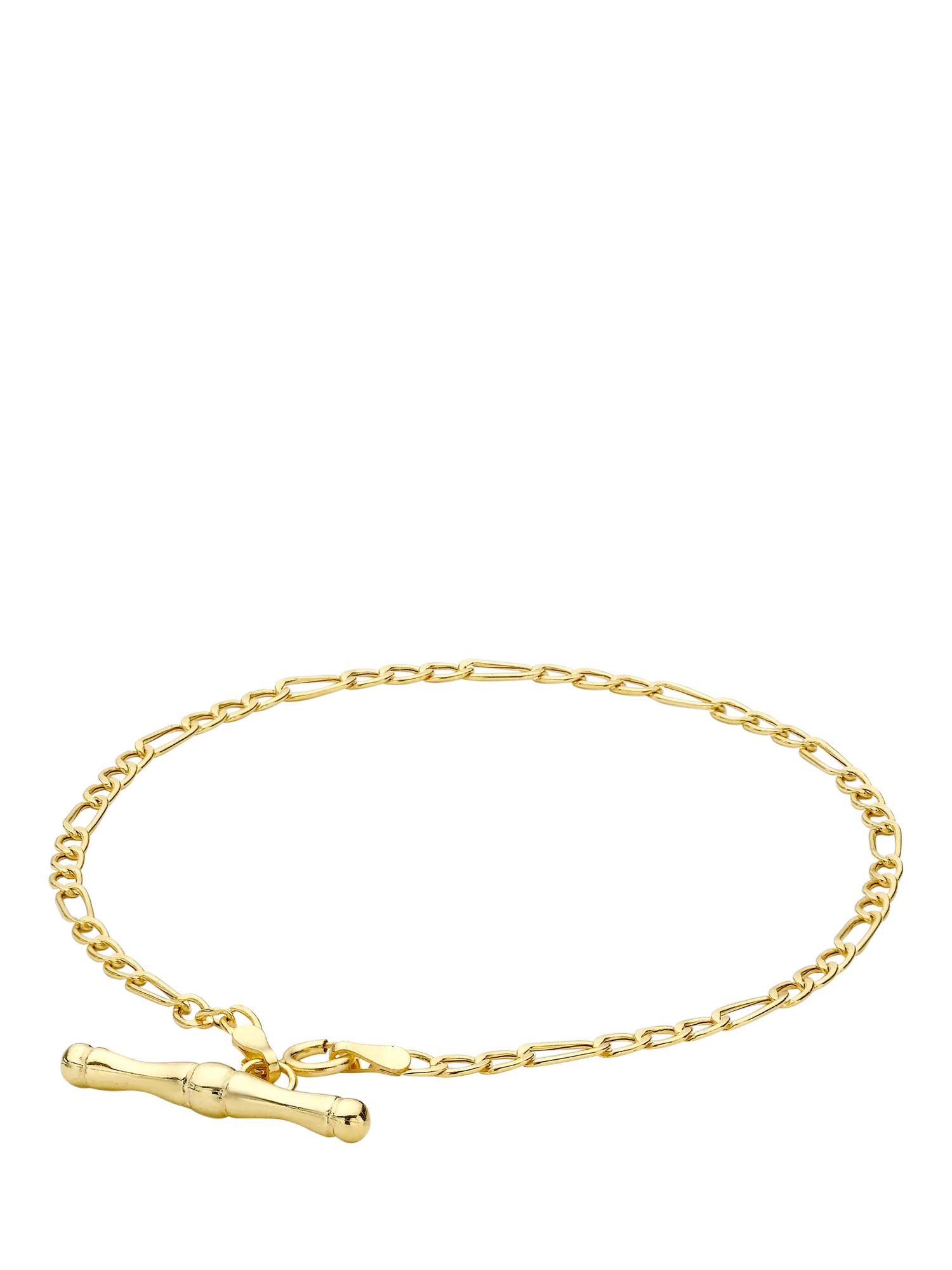 IBB 9ct yellow gold T-bar Figaro bracelet 19cm - British product