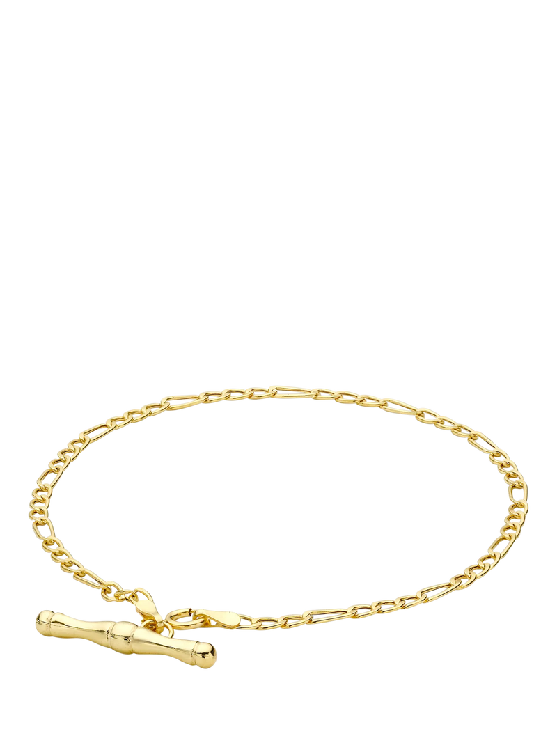 IBB 9ct yellow gold T-bar Figaro bracelet 19cm - British product