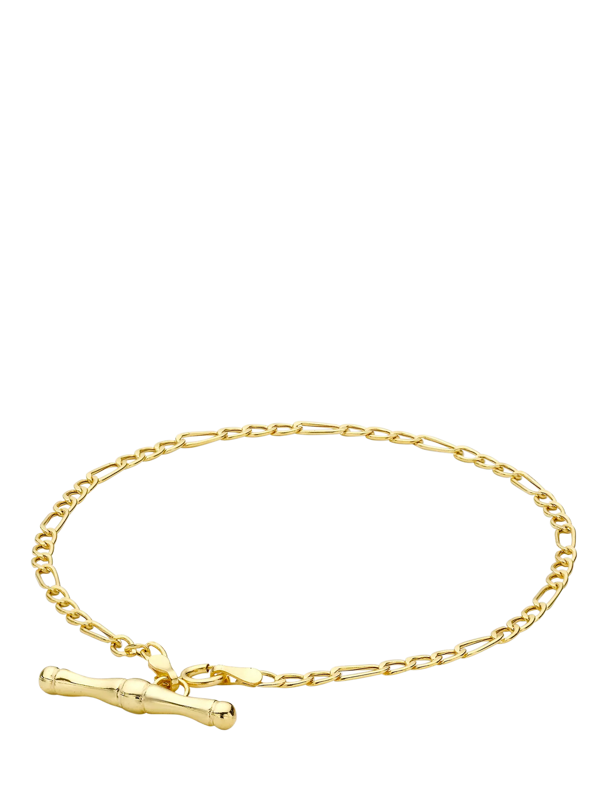 IBB 9ct yellow gold T-bar Figaro bracelet 19cm - British product