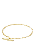 IBB 9ct yellow gold T-bar Figaro bracelet 19cm - British product