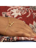 IBB 9ct yellow gold T-bar Figaro bracelet 19cm - British product
