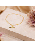 IBB 9ct yellow gold T-bar Figaro bracelet 19cm - British product