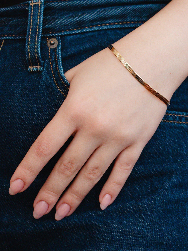 IBB triple herringbone bracelet gold plated, UK version