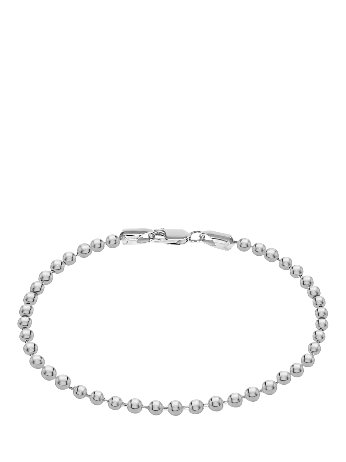 IBB sterling silver ball chain bracelet with lobster claw, silver (British brand)