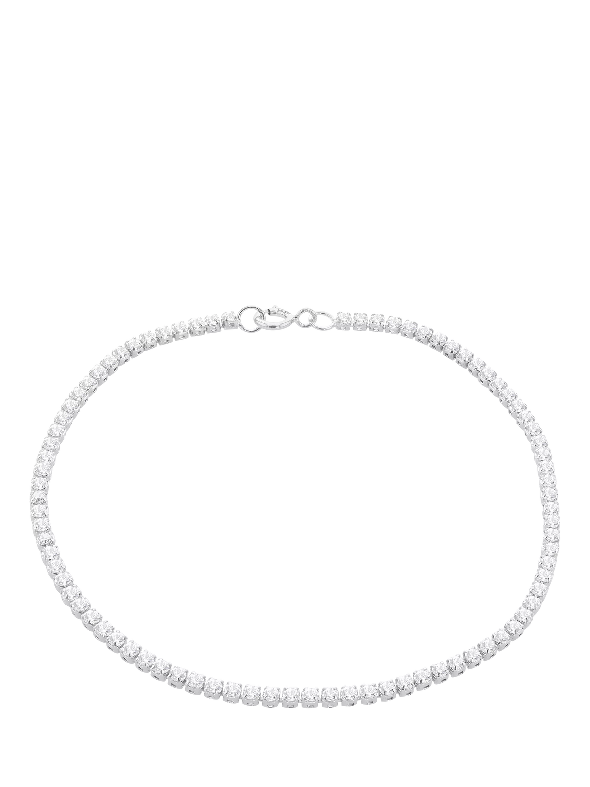 IBB 9ct white gold cubic zirconia flex tennis bracelet, UK version