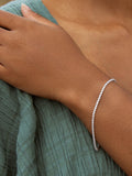 IBB 9ct white gold cubic zirconia flex tennis bracelet, UK version