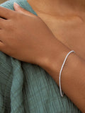 IBB 9ct white gold cubic zirconia flex tennis bracelet, UK version