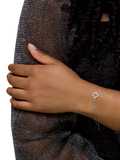 IBB 9ct white gold cubic zirconia petal bracelet (British brand)