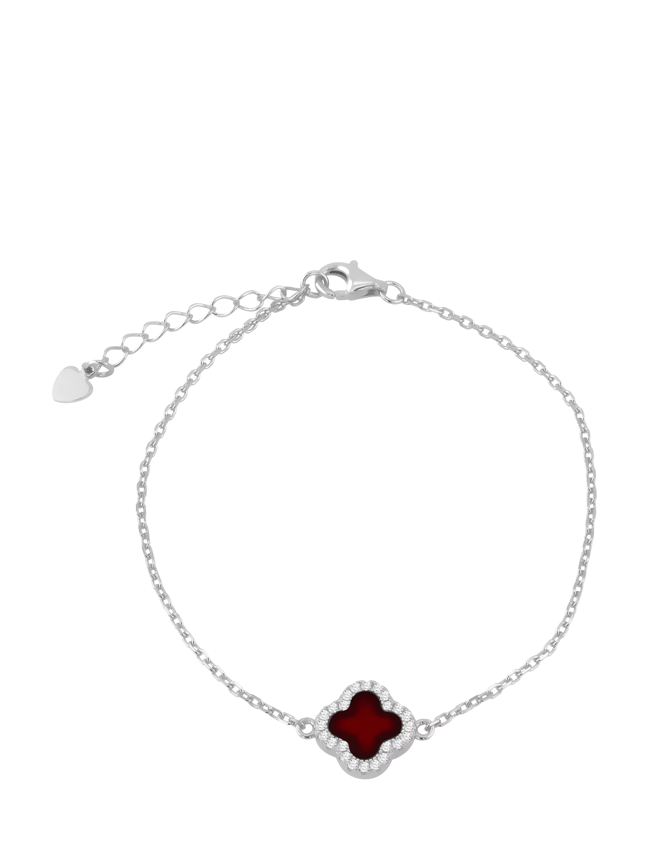 IBB red clover cubic zirconia bracelet (British brand)